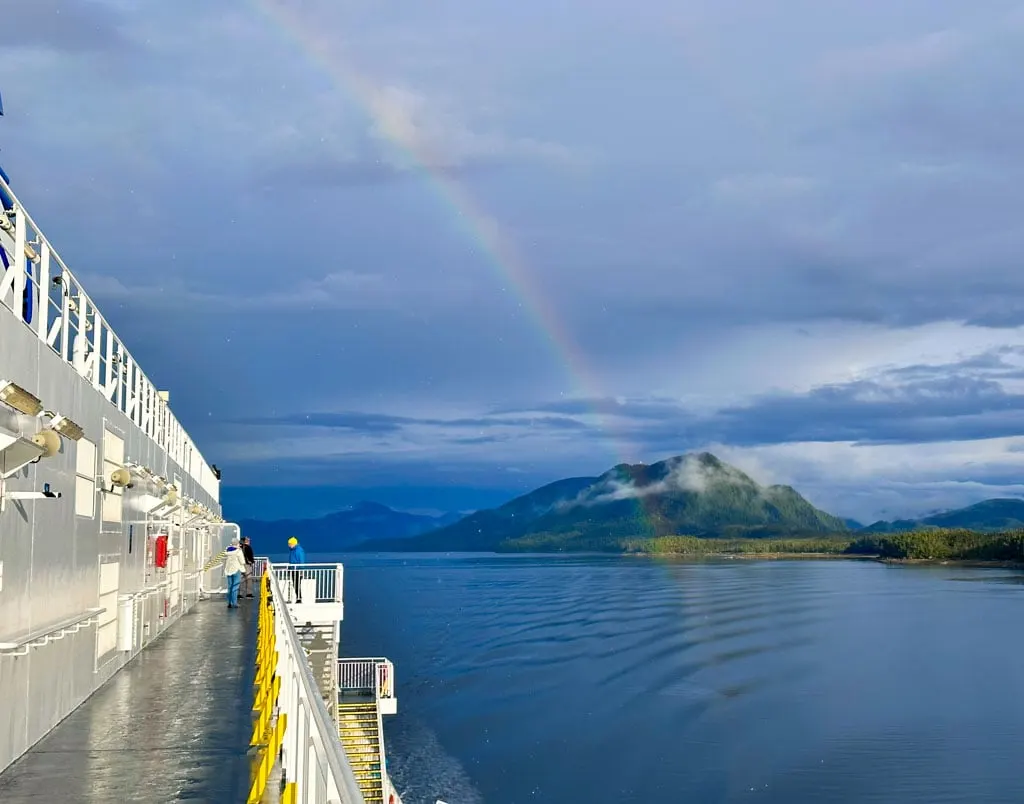 Rainbow seen from the ferry to Prince Rupert