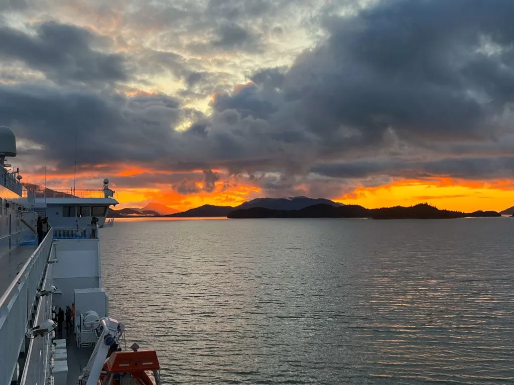 Sunset near Prince Rupert in Grenville Chanel