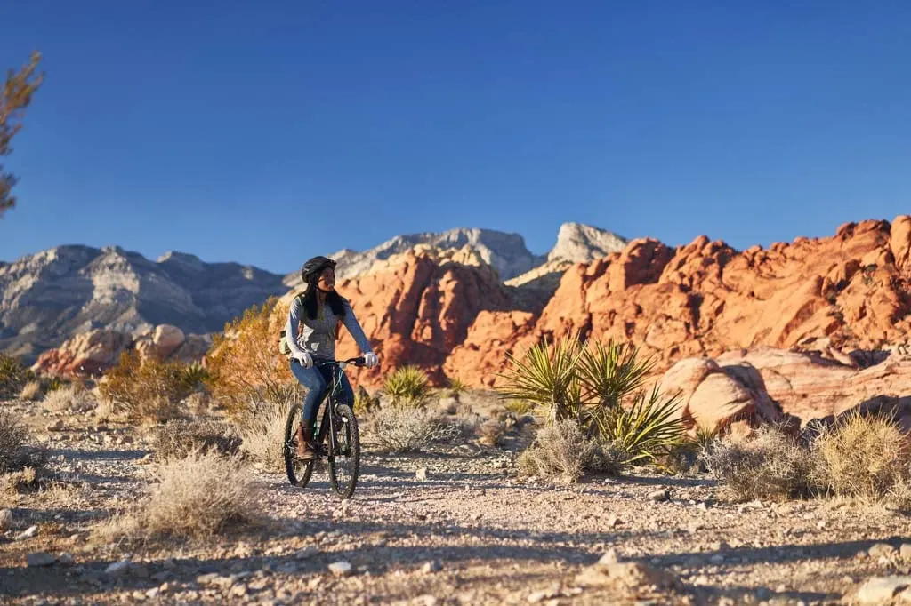 Mountain biking in Red Rock Canyon 