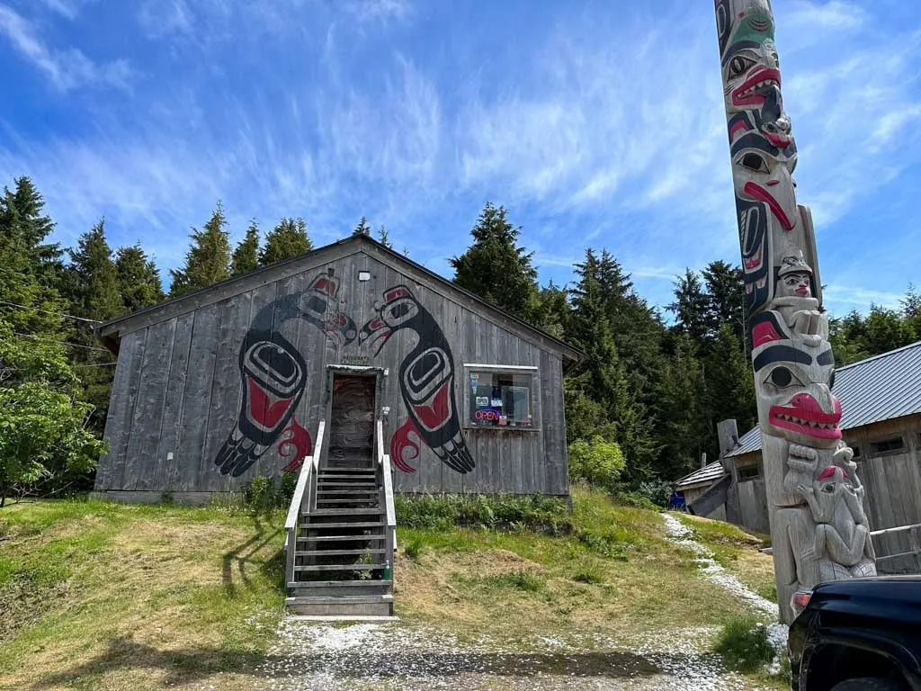 The outside of Sarah's Gift Shop in Old Massett, BC
