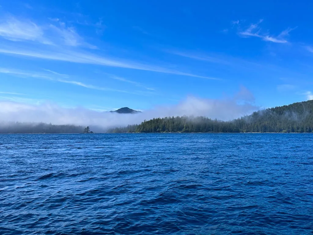 A fog bank in Haida Gwaii