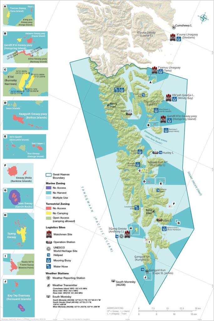 Map of Gwaii Haanas National Park Reserve by Parks Canada