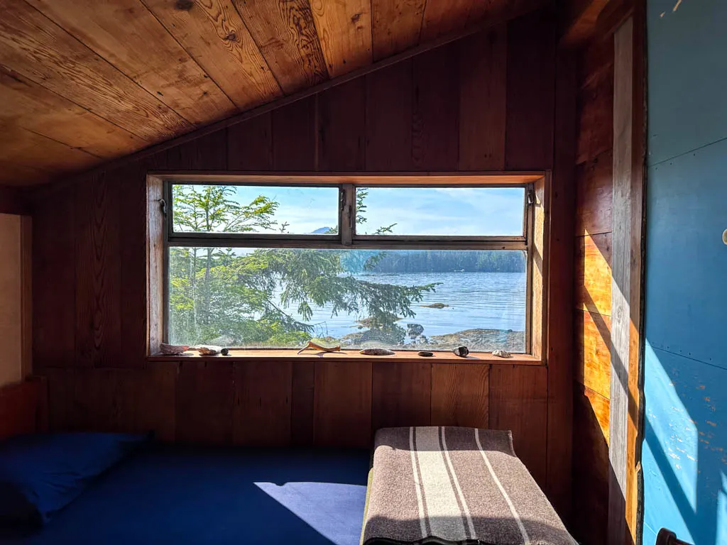 View out the window from a room at the Rose Harbour Guest House