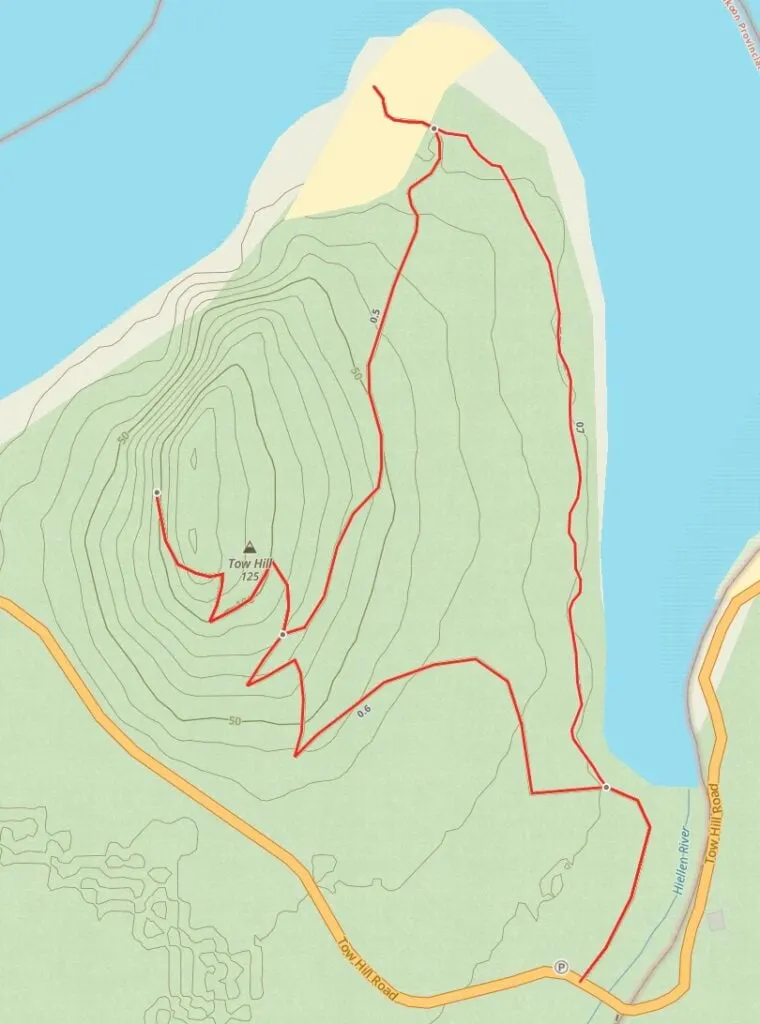 Trail map for Tow Hill in Haida Gwaii