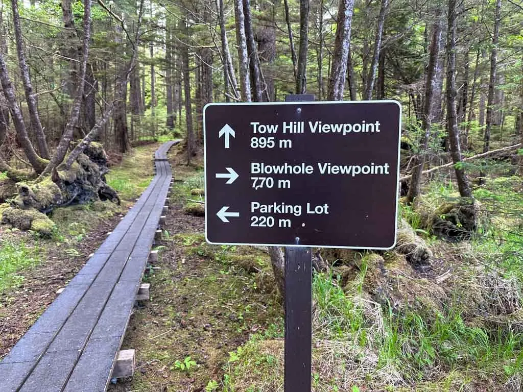 Trail sign at Tow Hill in Haida Gwaii
