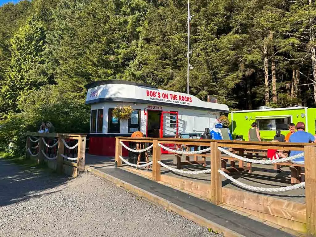 Bob's on the Rocks Fish and Chips stand in Rushbrook Harbour