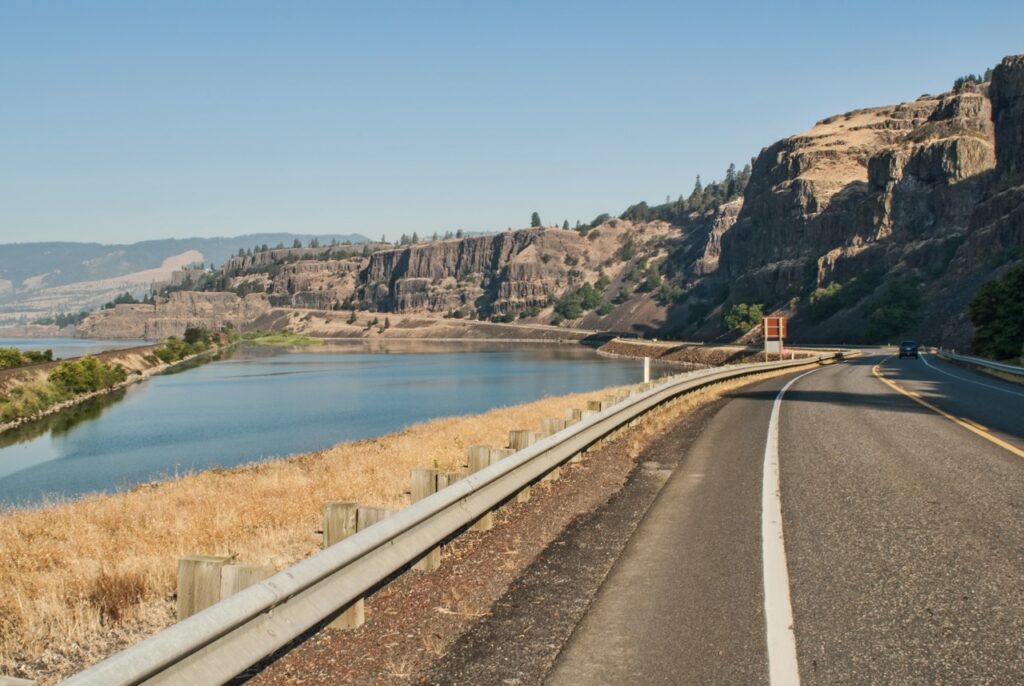 Scenic highway through the Columbia River Gorge, one of the best road trips in Washington