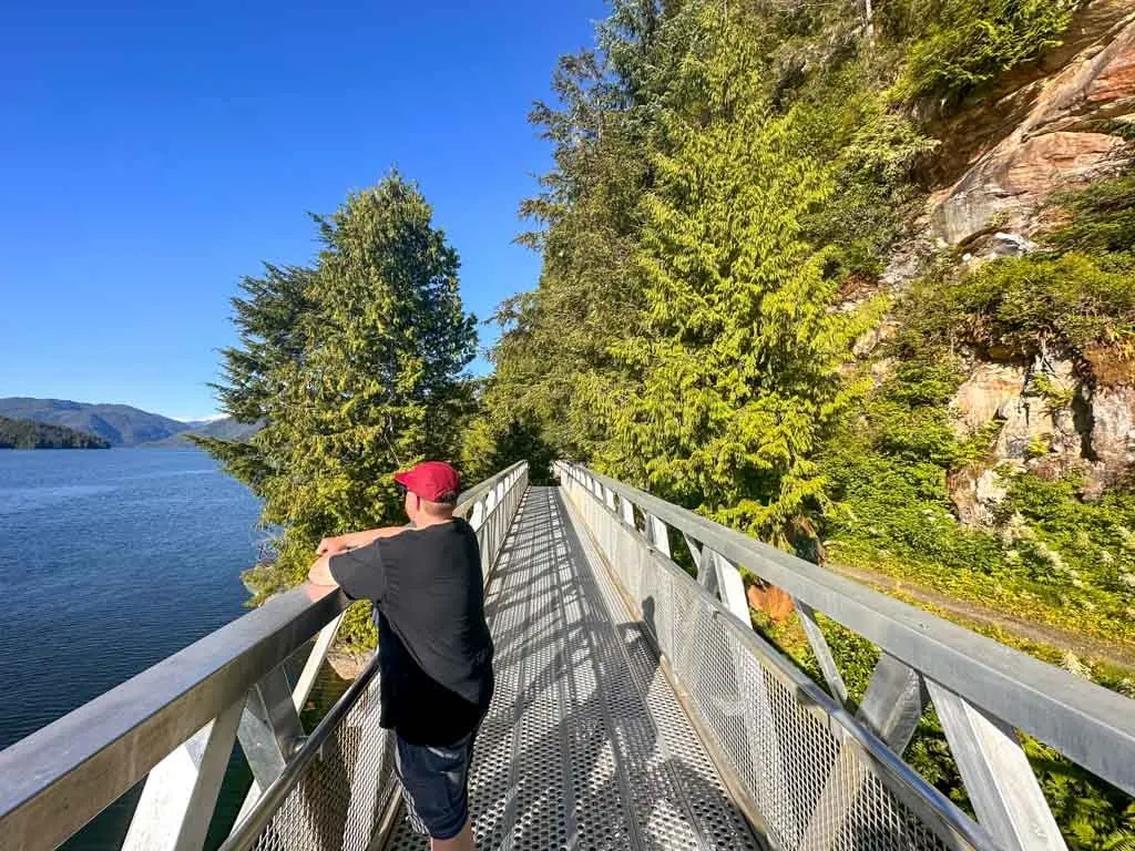 Enjoying the view from one of the bridges on the Rushbrook Trail