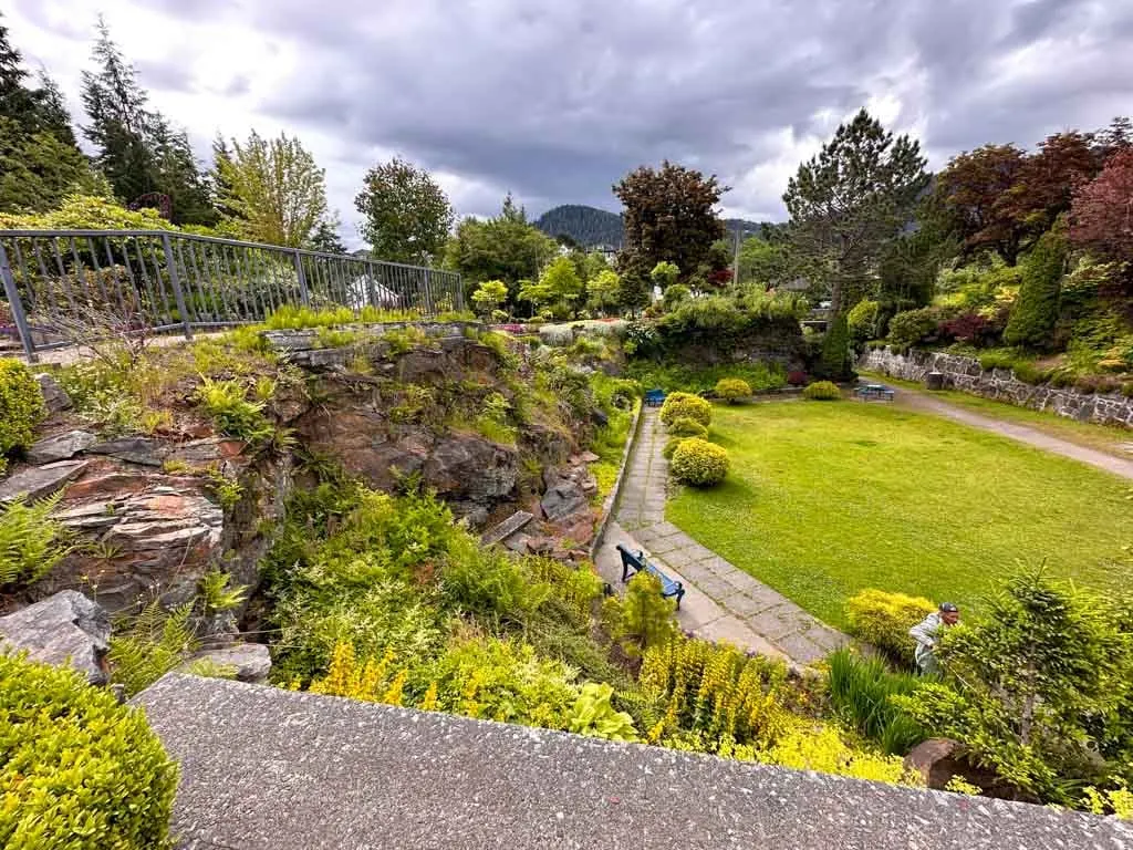 Looking down into the Sunken Gardens