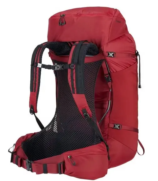 MEC Zephyr 65L backpack from the back