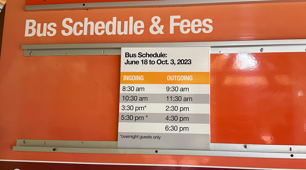 Lake O'Hara Bus Schedule