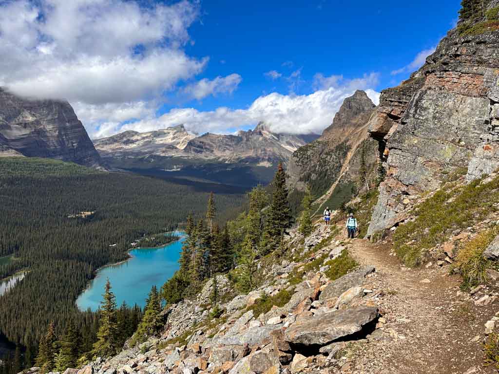Hikers on the Yukness Ledges in Yoho National Park