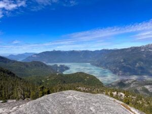 View from the Al's Habrich Ridge Trail at the Sea to Sky Gondola in Squamish, BC