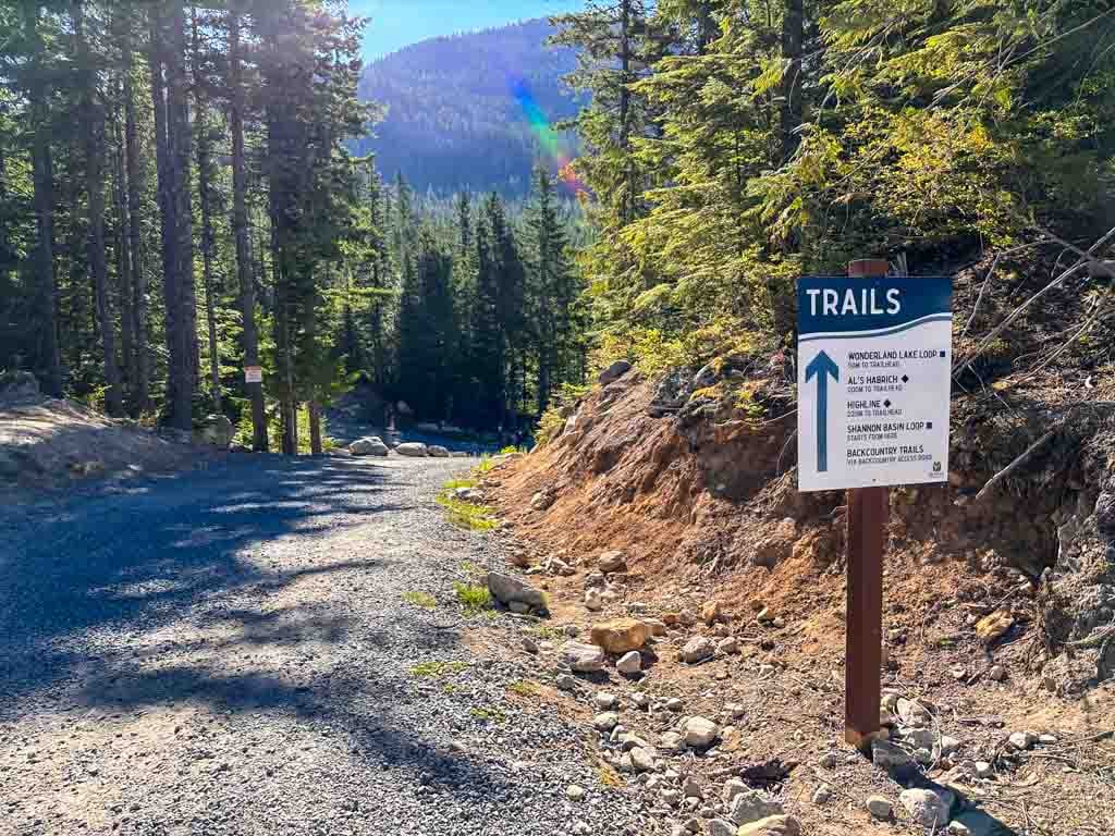 Trail sign at the Sea to Sky Gondola in Squamish