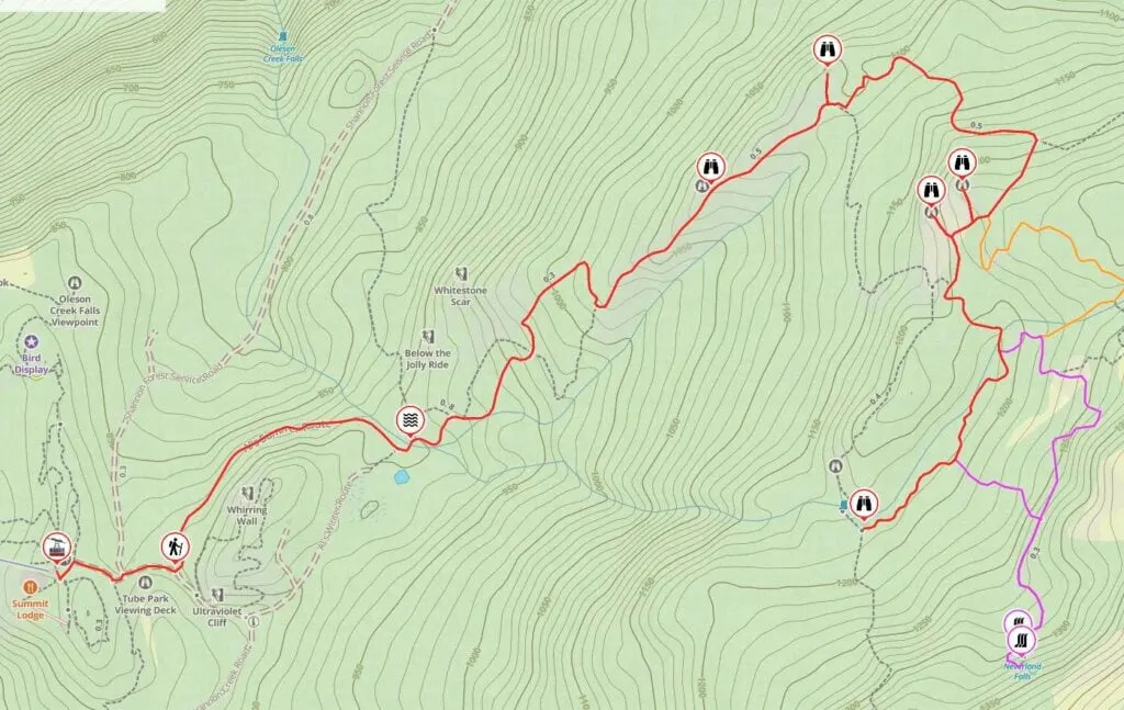 Map of the Al's Habrich Trail at the Sea to Sky Gondola in Squamish