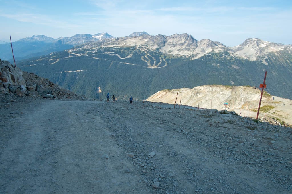 Hikers on PIka's Traverse on the Half Note Trail at Whistler