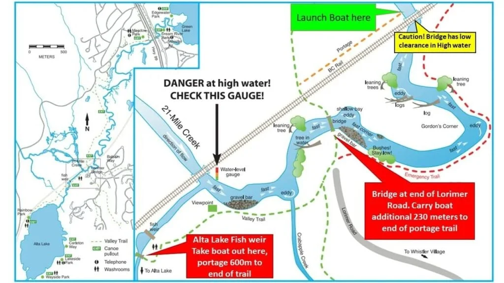 River of Golden Dreams safety map from Municipality of Whistler