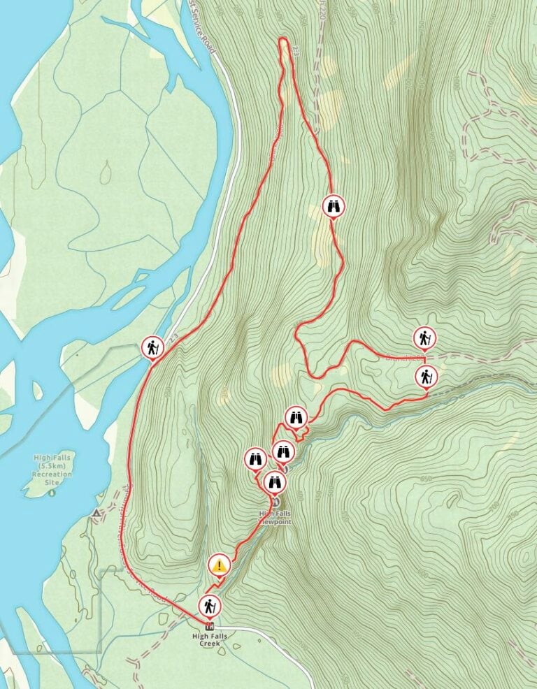 HighFallsCreekTrailMap - Happiest Outdoors