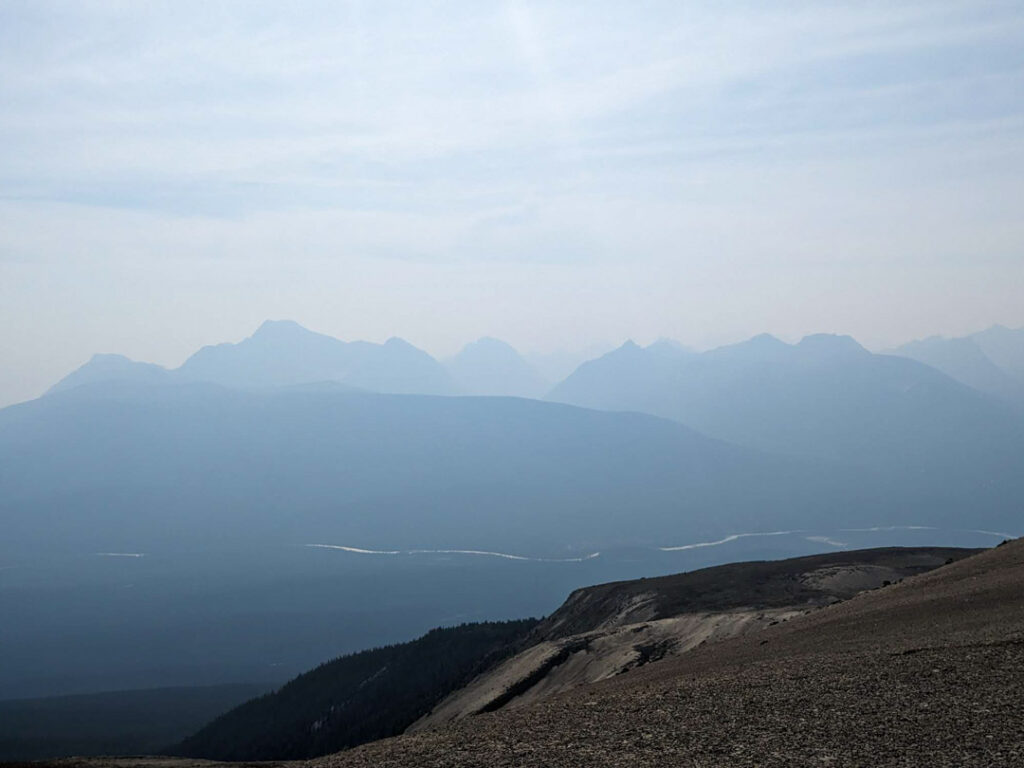 Smokey skies on the Skyline Trail in Jasper National Park