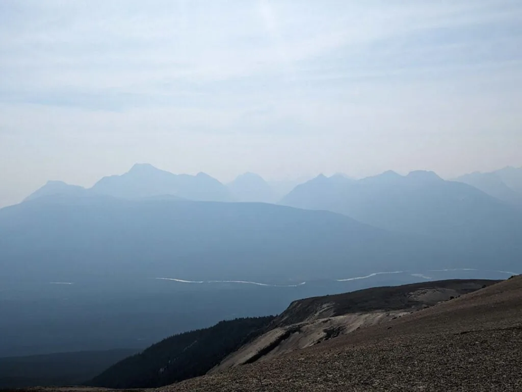 Smokey skies on the Skyline Trail in Jasper National Park