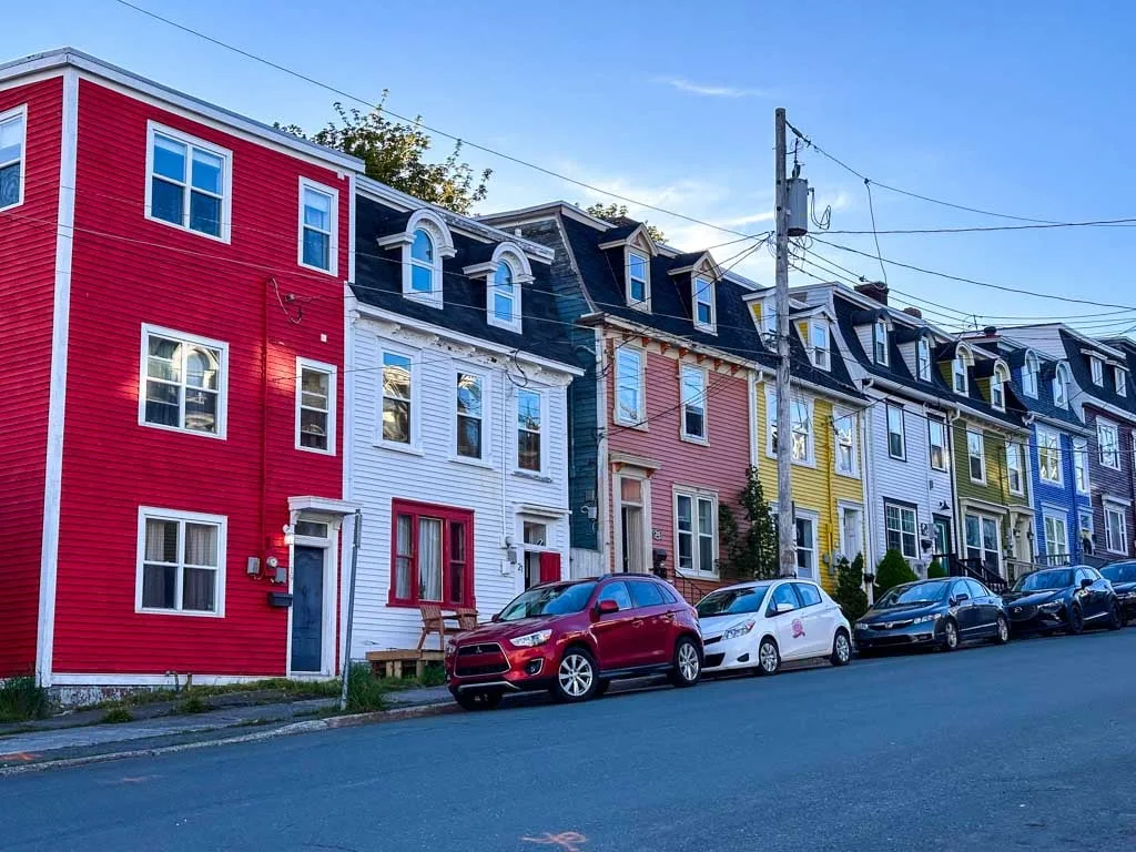 Brightly coloured houses in St. John's, Newfoundland