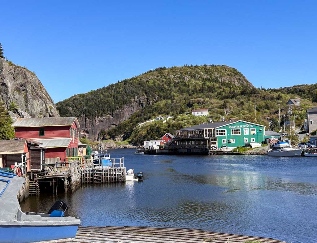 Colourful buildings around a small harbour at Quidi Vidi, Newfoundland