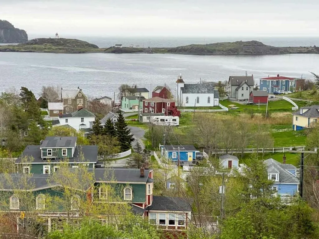 Looking down to the buildings of Trinity from above. 