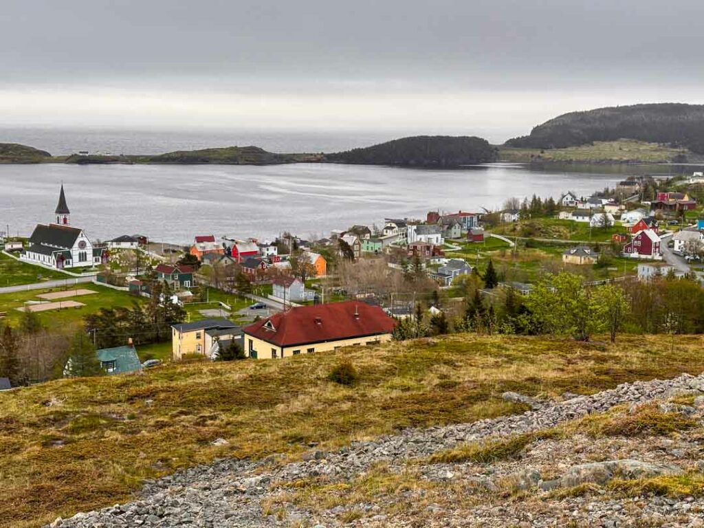 Looking down on the town of Trinity from above.