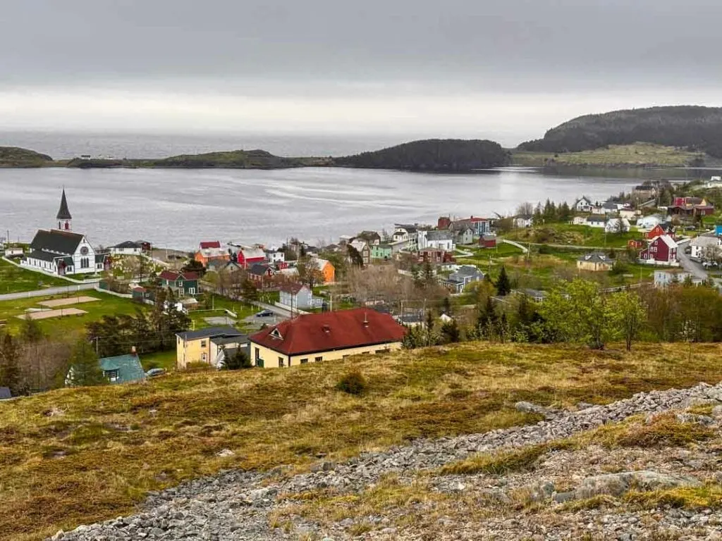 Looking down on the town of Trinity from above.