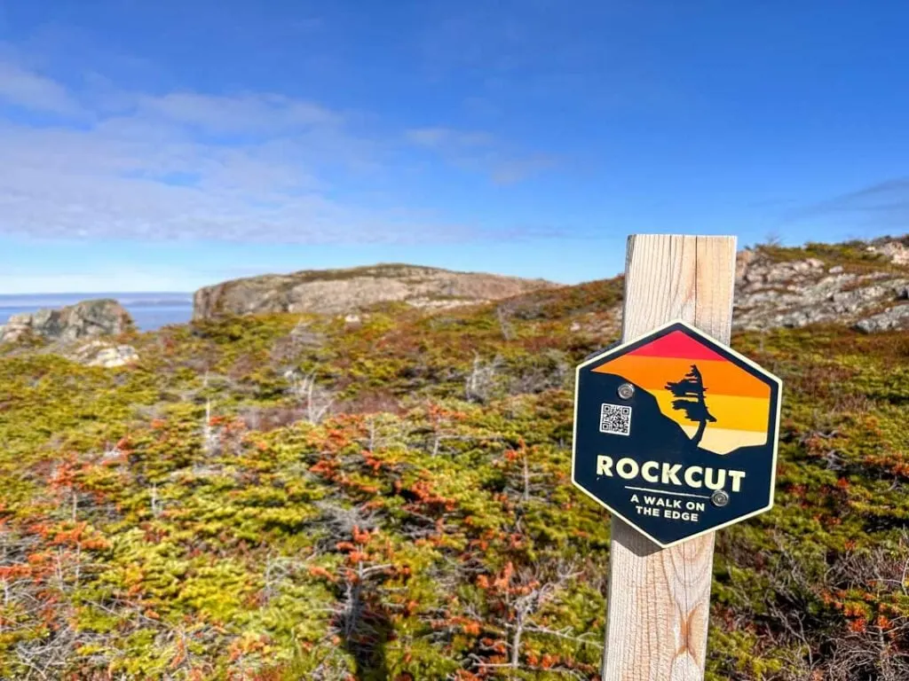 Close up of a trail marker on the Rockcut Trails