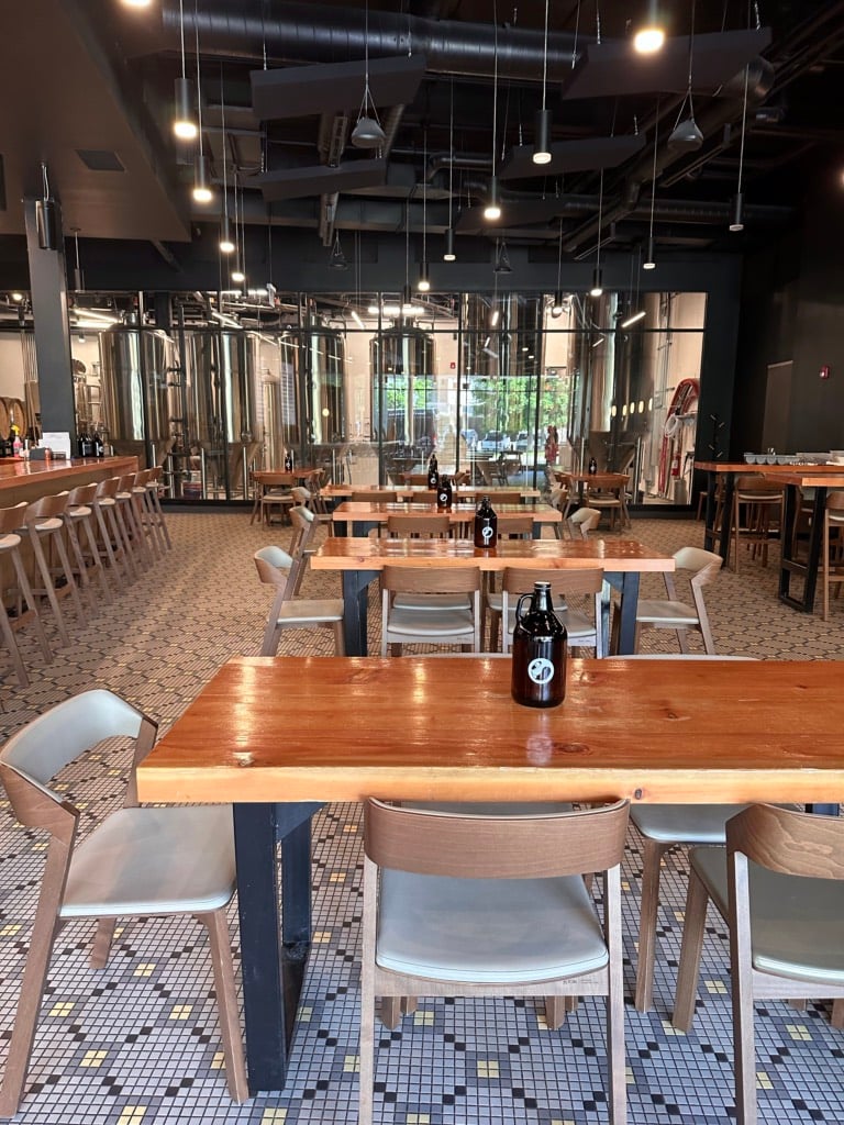 The sleek taproom at Boomstick Brewing