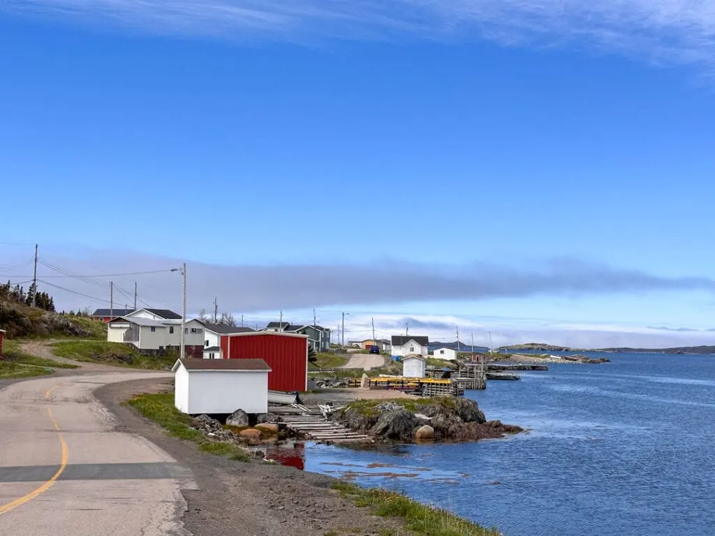 Fishermen's homes in Island Harbour on Fogo Island