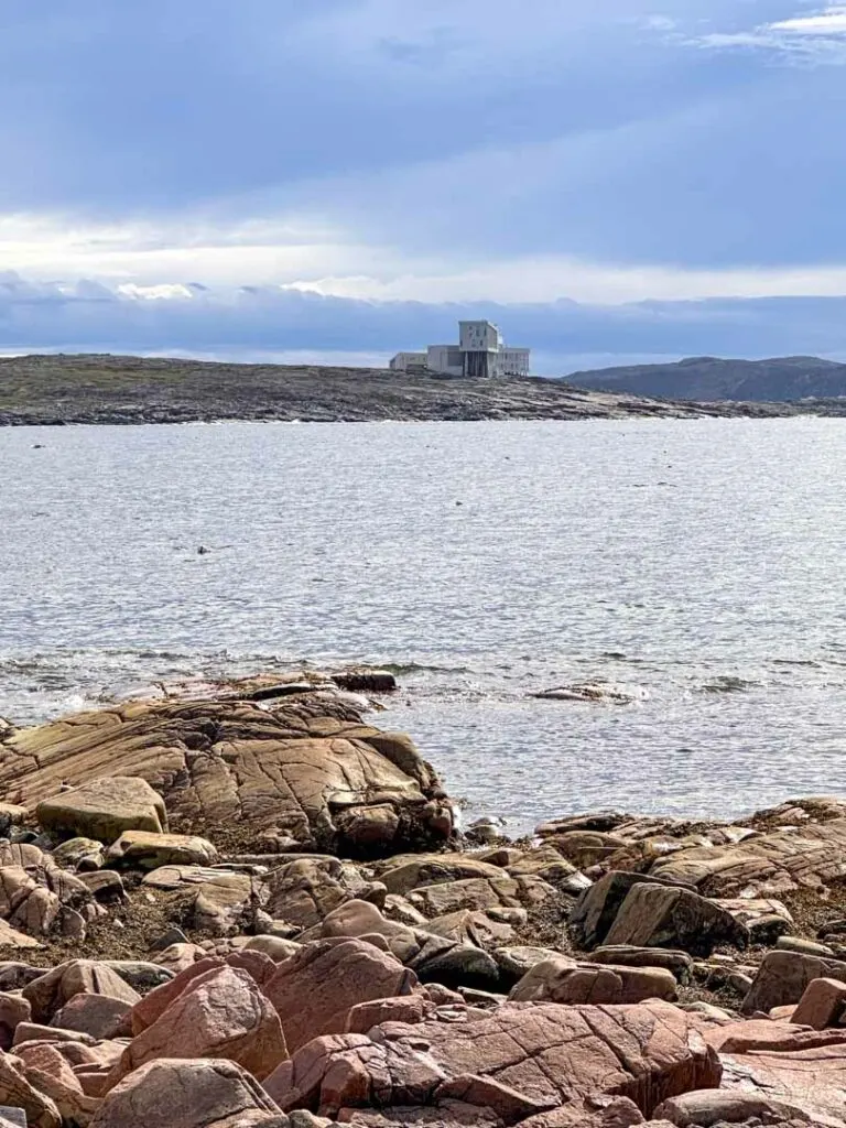 Fogo Island Inn seen from the Joe Batt's Point Trail 