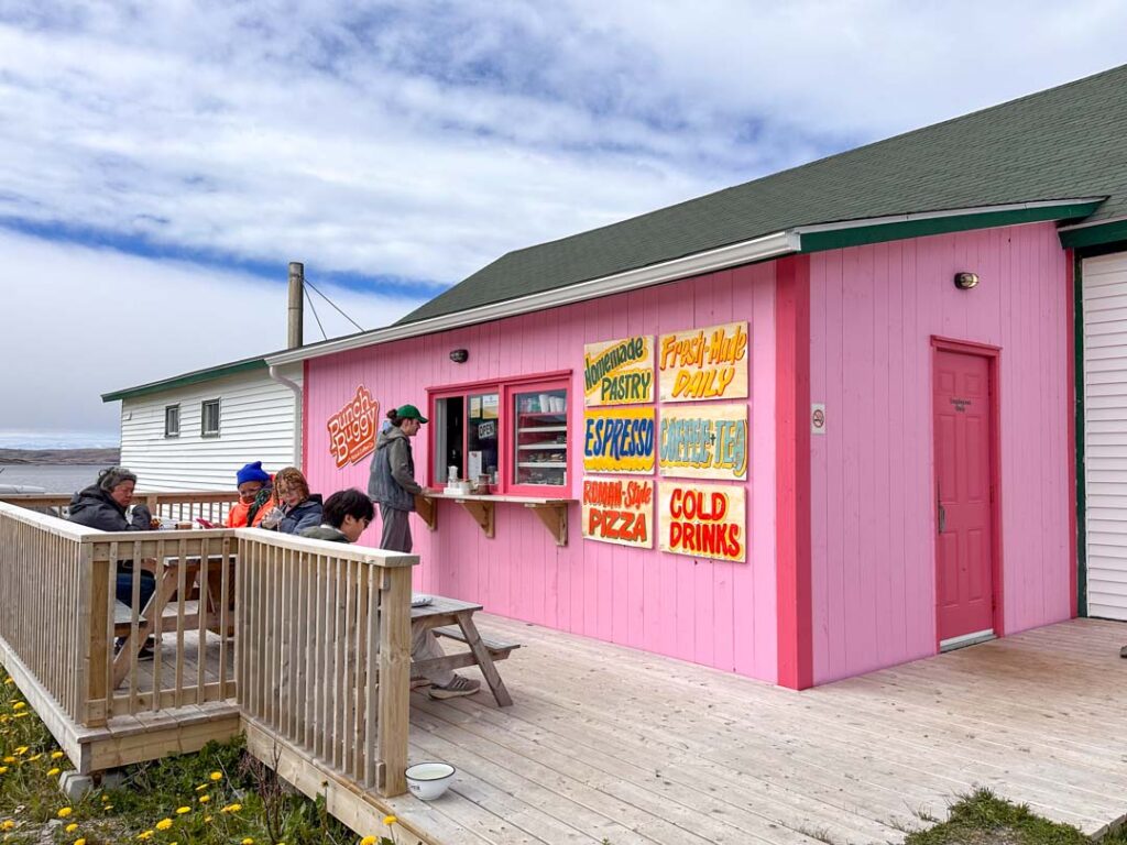 The exterior of Punch Buggy take-out coffee in Fogo, Newfoundland