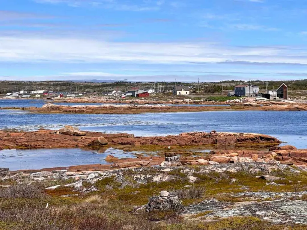 Houses on the rocks in Shoal Bay on Fogo Island