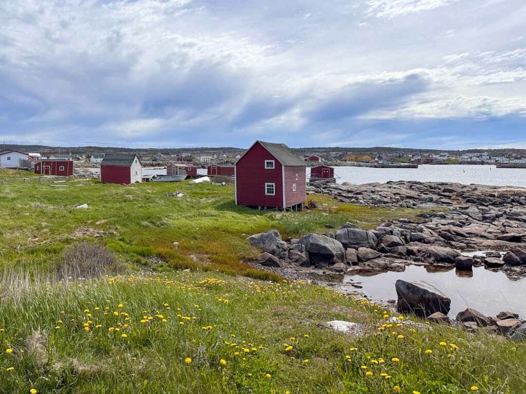 Old fishing shacks in Tilting, one of the best things to do on Fogo Island