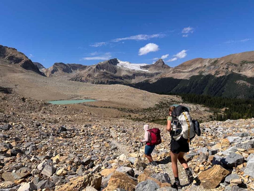 Hikers descending from the Iceline Summit. 