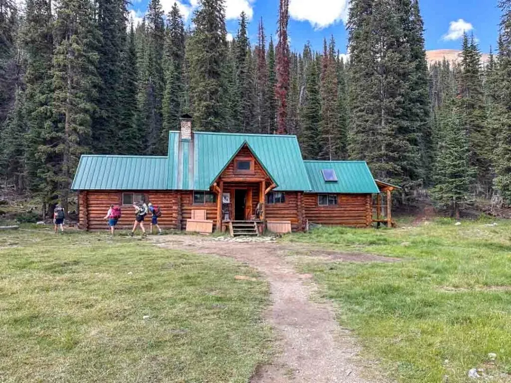 The exterior of the Stanley Mitchell Hut in the Little Yoho Valley near the Iceline Trail