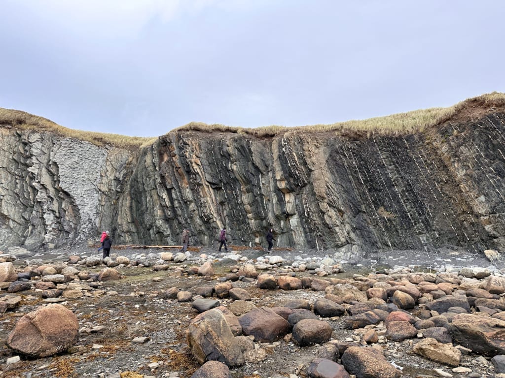 Rock layers in the cliffs at Green Point