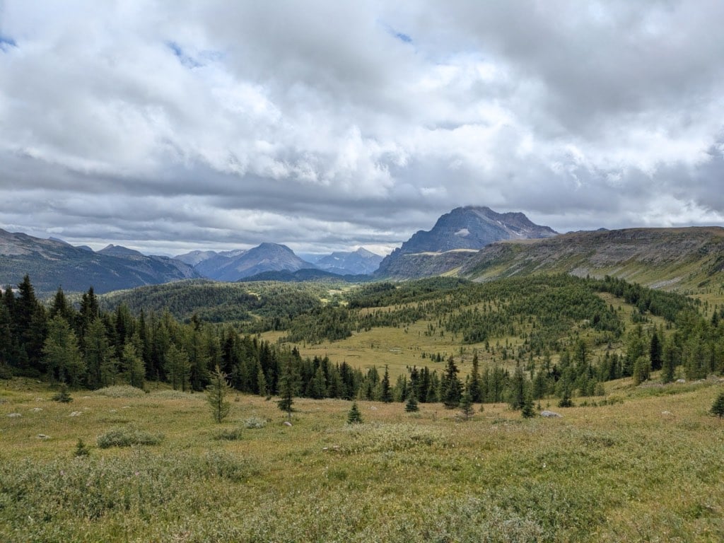 Looking south from Healy Pass in Banff National Park