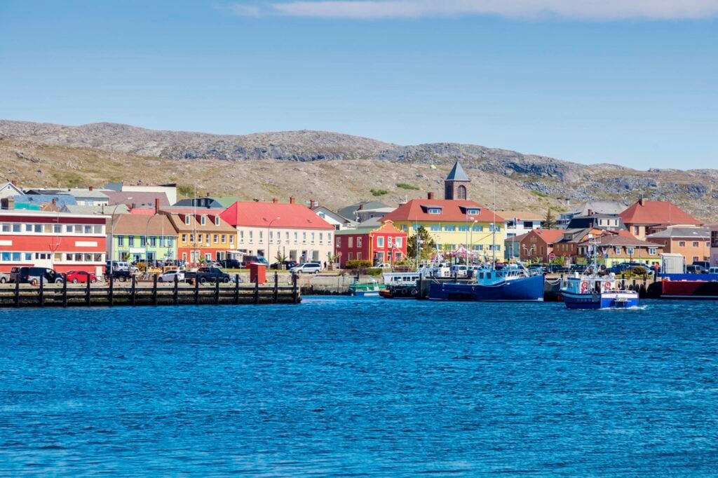 St. Pierre seen from the ocean near Newfoundland