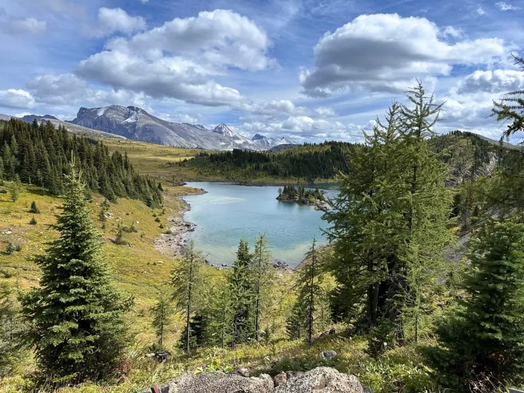 Looking down to Rock Isle Lake