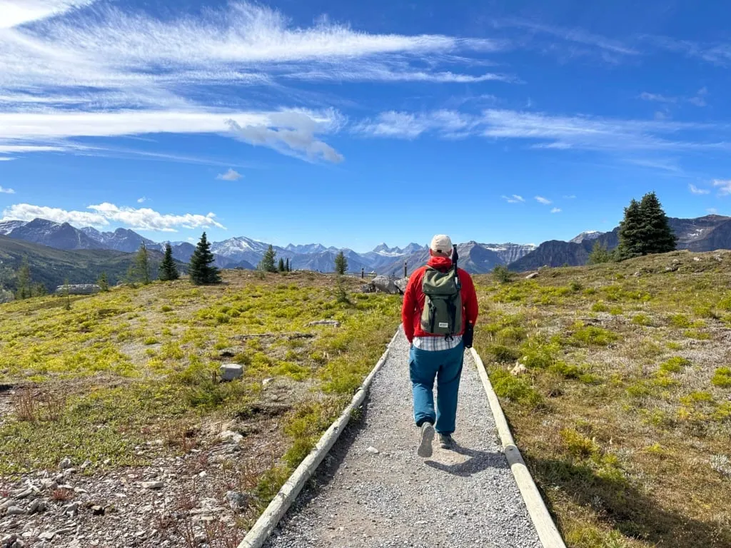 A hiker on the Standish Loop