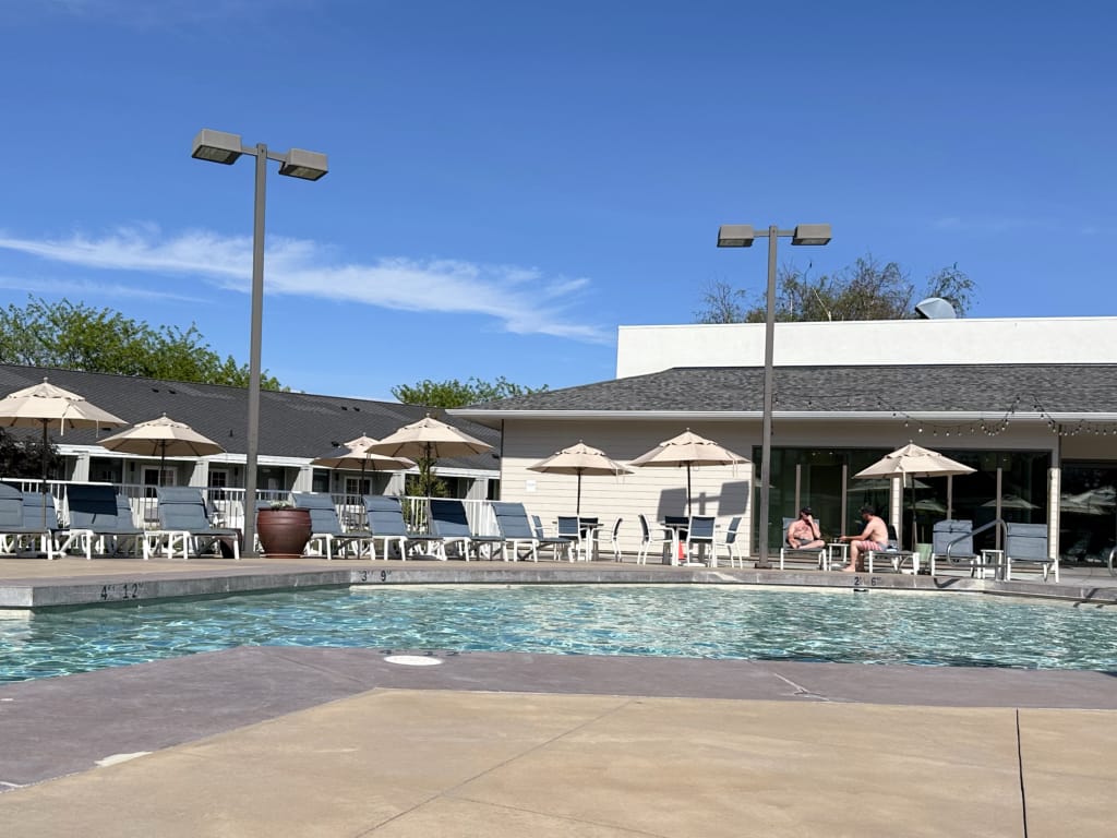 The pool at The Balcomo in Penticton