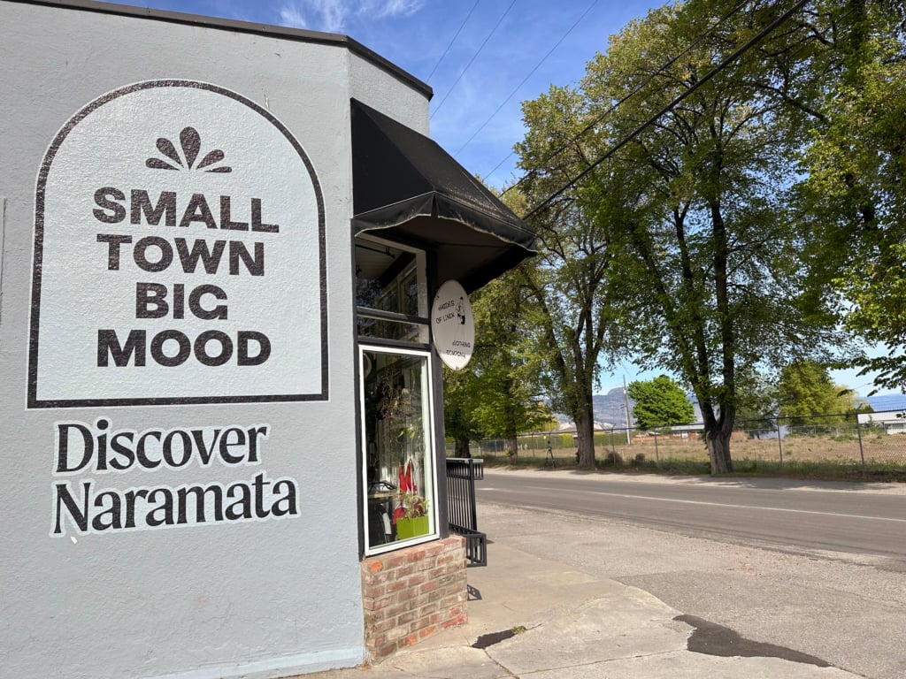 Sign in downtown Naramata