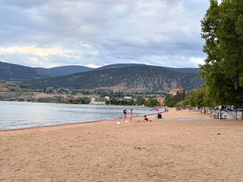 People on the beach in Penticton