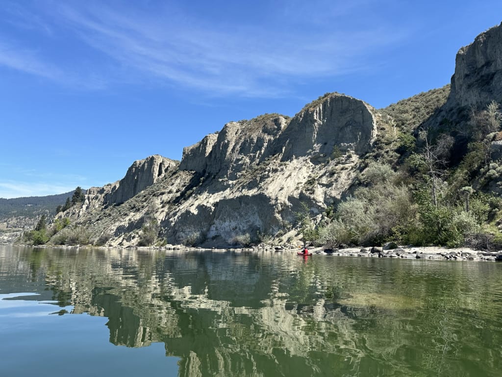Kayaking beneath the hoodoos in Penticton