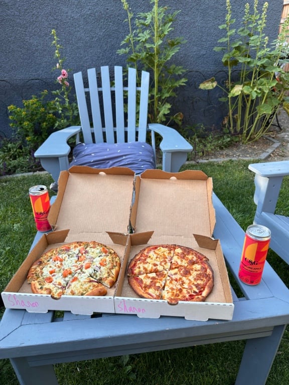 Two pizzas from Real Things in Naramata