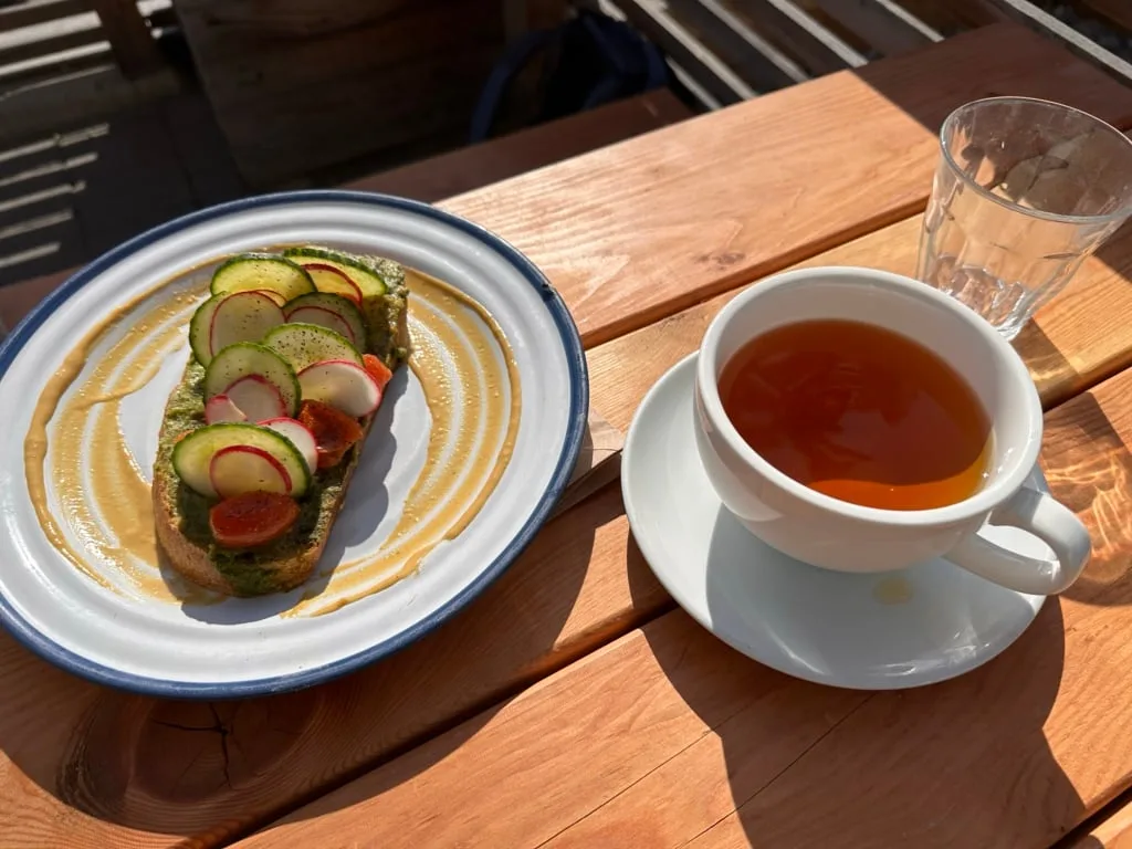 Avocado toast and tea at Wayne and Freda in Penticton