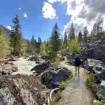 A hiker on the Gord's Garden section of the Sea to Sky Trail